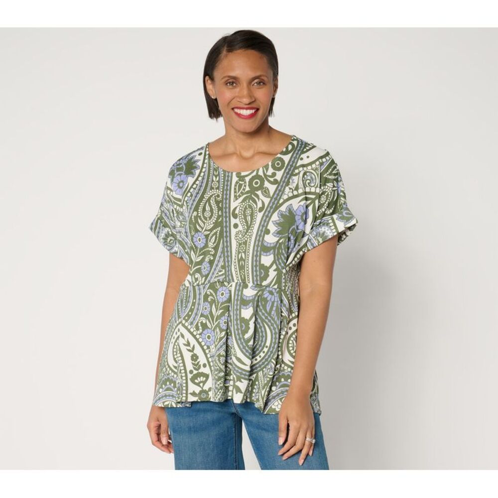 BEAUTIFUL by Lawrence Zarian Women's Top Sz M Dolman Sleeve Multi-colored